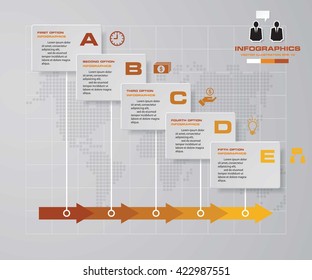 Timeline infographic 5 steps vector design template. Can be used for workflow processes, banner, diagram, number options, timeline, work plan, web design. EPS10.