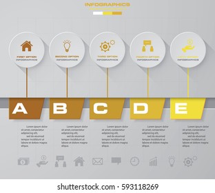 Timeline infographic 5 steps vector design template. Can be used for workflow processes, diagram, number options, timeline. EPS10.