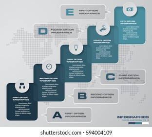 Timeline infographic 5 steps vector design template. Can be used for workflow processes, diagram, number options, timeline. EPS10.