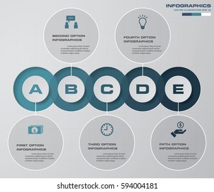 Timeline infographic 5 steps vector design template. Can be used for workflow processes, diagram, number options, timeline. EPS10.