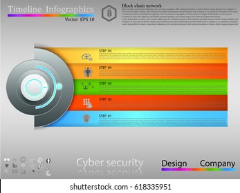 Timeline infographic,  business style timeline banner. Vector. can be used for workflow layout, diagram, number step up options, web design,timeline infographics,cyber security concept,icon set
