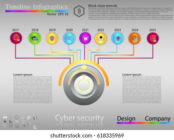 Timeline infographic,  business style timeline banner. Vector. can be used for workflow layout, diagram, number step up options, web design,timeline infographics,cyber security concept,icon set