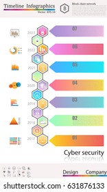 Timeline infographic,  business style timeline banner. Vector. can be used for workflow layout, diagram, number step up options, web design,timeline infographics,cyber security concept,icon set