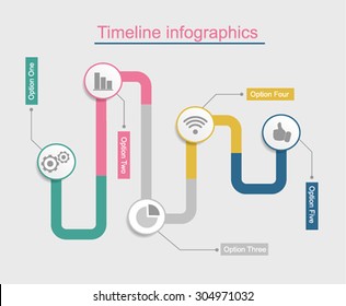 Timeline infographic business template vector illustration.