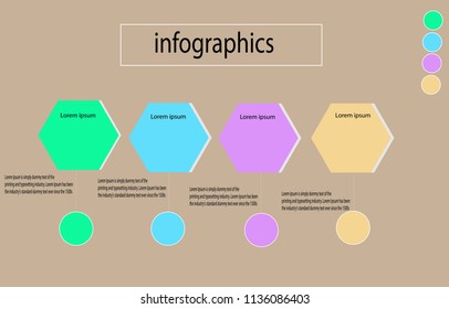 Timeline Infographic chart with many color on light background. Vector design template.