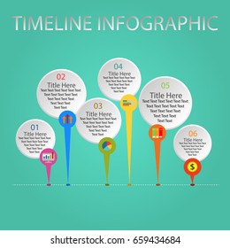 timeline infographic circle blank for add icon and text vector design