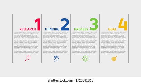 Timeline infographic colorful design element and number options. Business concept with 4 steps. Can be used for workflow layout, diagram, annual report, web design. Vector business template