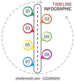 timeline info-graphic colorful vector. 