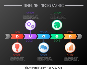 Timeline Infographic Company Milestone Concept Vector Stock Vector ...