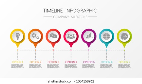 Timeline Infographic Company Milestone Vector Stock Vector (Royalty ...