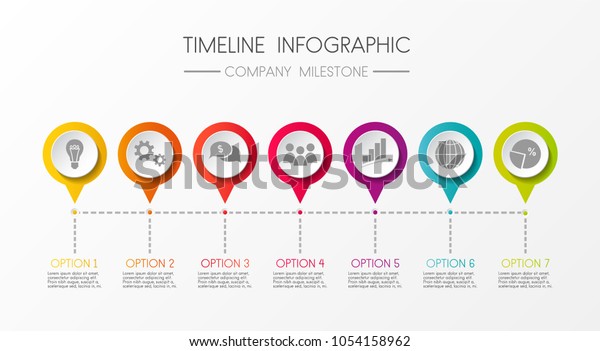 Timeline Infographic Company Milestone Vector Stock Vector (royalty 