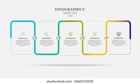 Timeline and infographic concept design, modern, with icons. Easy to customize template