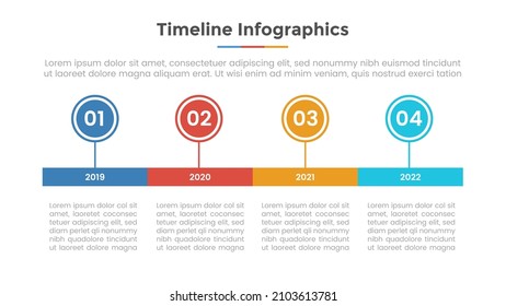 timeline infographic concept for slide presentation with four 4 step
