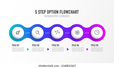 Timeline infographic design with 5 options or steps. Infographics for business concept. Can be used for presentations workflow layout, banner, process, diagram, flow chart, info graph, annual report.