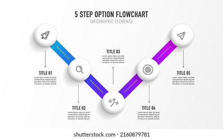 Timeline infographic design with 5 options or steps. Infographics for business concept. Can be used for presentations workflow layout, banner, process, diagram, flow chart, info graph, annual report.