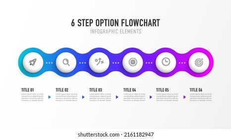 Timeline infographic design with 6 options or steps. Infographics for business concept. Can be used for presentations workflow layout, banner, process, diagram, flow chart, info graph, annual report.