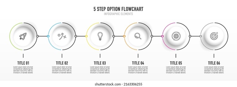 Timeline infographic design with 6 options or steps. Infographics for business concept. Can be used for presentations workflow layout, banner, process, diagram, flow chart, info graph, annual report.