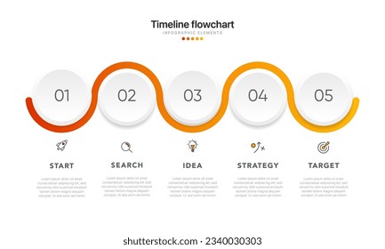 Timeline infographic design with 6 options or steps. Infographics for business concept. Can be used for presentations workflow layout, banner, process, diagram, flow chart, info graph, annual report.