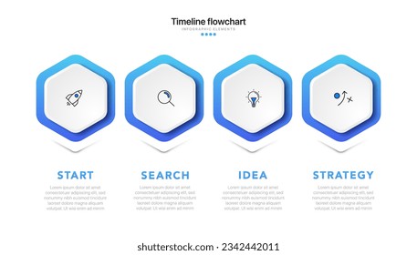 Timeline infographic design with 6 options or steps. Infographics for business concept. Can be used for presentations workflow layout, banner, process, diagram, flow chart, info graph, annual report.