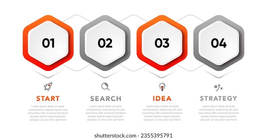 Diseño infográfico de línea de tiempo con 6 opciones o pasos. Infografía para el concepto de negocio. Se puede utilizar para presentaciones diseño de flujo de trabajo, banner, proceso, diagrama, diagrama de flujo, gráfico de información, informe anual.