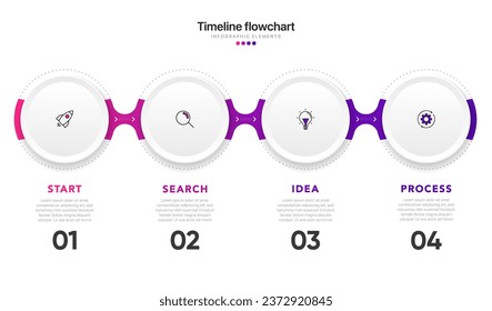 Diseño infográfico de línea de tiempo con 6 opciones o pasos. Infografía para el concepto de negocio. Se puede utilizar para presentaciones diseño de flujo de trabajo, banner, proceso, diagrama, diagrama de flujo, gráfico de información, informe anual.