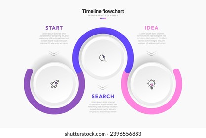 Diseño infográfico de línea de tiempo con 6 opciones o pasos. Infografía para el concepto de negocio. Se puede utilizar para presentaciones diseño de flujo de trabajo, banner, proceso, diagrama, diagrama de flujo, gráfico de información, informe anual.