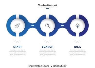 Diseño infográfico de línea de tiempo con 6 opciones o pasos. Infografía para el concepto de negocio. Se puede utilizar para presentaciones diseño de flujo de trabajo, banner, proceso