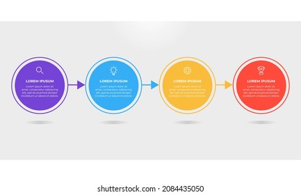 Timeline infographic design with circle. Business concept with 4 steps.