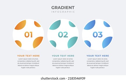 Timeline infographic design with circle. Business concept with 3 steps.