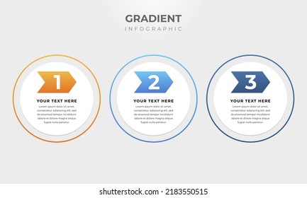 Timeline infographic design with circle. Business concept with 3 steps