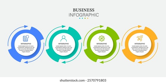 Timeline infographic design with circle for business template. Vector 4 steps.