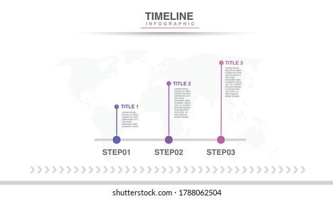 Optionen für den Infografikkreis der Zeitachse. Geschäftskonzept mit 3 Schritten. Kann für Workflow-Layout, Diagramm, Jahresbericht, Web-Design verwendet werden. Vektorgeschäftsvorlage zur Präsentation.