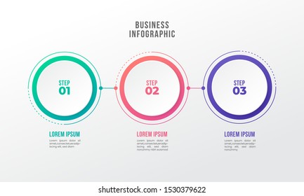 Timeline Infographic Design Element 3 Step Circle Shape Number Options