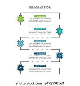 Timeline infographic design element. Business concept with 5 steps.