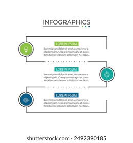 Timeline infographic design element. Business concept with 3 steps.