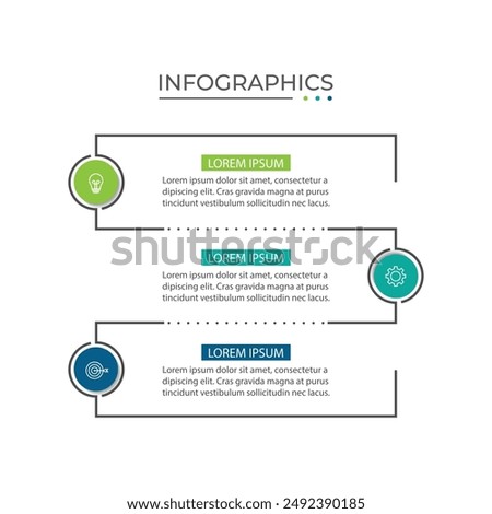 Timeline infographic design element. Business concept with 3 steps.