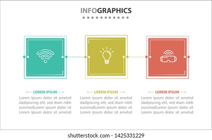 Timeline infographic design element and number options. Business concept with 3 steps. Can be used for workflow layout, diagram, annual report, web design. Vector business template for presentation.