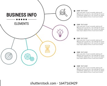 Timeline infographic design element and number options. Business concept with 3, 4, 5, 6 steps. Can be used for workflow layout, diagram, annual report, web design. 