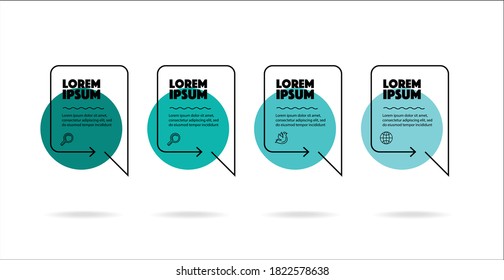 Timeline infographic design element and number options three steps with text and icon