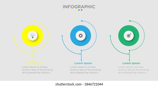 Timeline infographic design element and number options. Business concept with 3 steps. Can be used for workflow layout, diagram, annual report, web design. Vector business template for presentation.