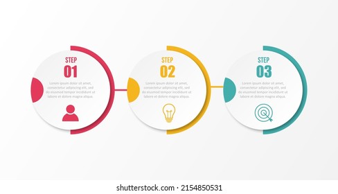 Timeline infographic design element and number options. Business concept with 3 steps. Can be used for workflow layout, diagram, annual report, web design. Vector business template for presentation.