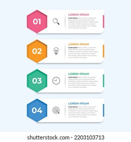 Timeline infographic design element and number options Business concept with 4 steps