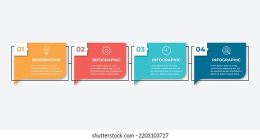Elemento de diseño de infografía de línea de tiempo y opciones de número Concepto de negocio con 4 pasos