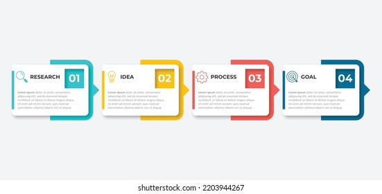 Timeline infographic design element and number options. Business concept with 4 steps. Can be used for workflow layout, diagram, annual report, web design. Vector business template for presentation.