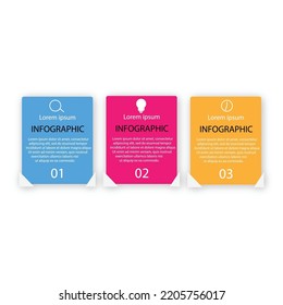 Timeline infographic design element and number options. Business concept with 3 steps. Can be used for workflow layout, diagram, annual report, web design. Vector business template for presentation.