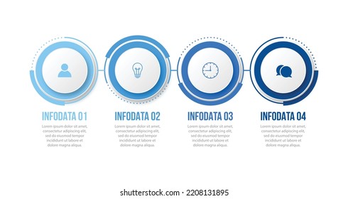Timeline infographic design element and number options. Business concept with 4 steps. Can be used for workflow layout, diagram, annual report, web design. Vector business template for presentation.