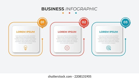 Timeline infographic design element and number options. Business concept with 3 steps. Can be used for workflow layout, diagram, annual report, web design. Vector business template for presentation.