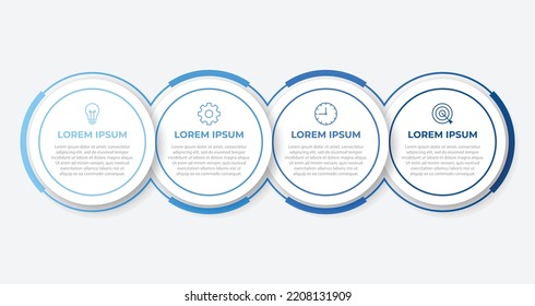 Timeline infographic design element and number options. Business concept with 4 steps. Can be used for workflow layout, diagram, annual report, web design. Vector business template for presentation.