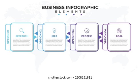 Timeline infographic design element and number options. Business concept with 4 steps. Can be used for workflow layout, diagram, annual report, web design. Vector business template for presentation.