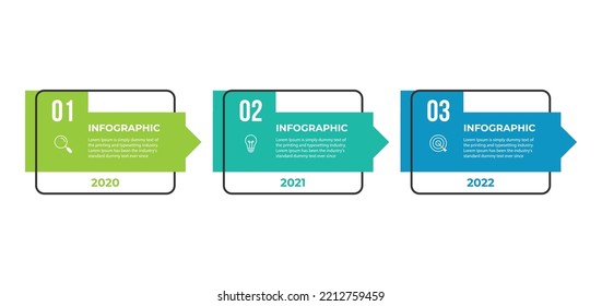 Timeline infographic design element and number options. Business concept with 3 steps. Can be used for workflow layout, diagram, annual report, web design. Vector business template for presentation.